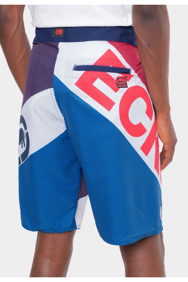 Boardshort Ecko Streets Azul Marinho e Vermelho