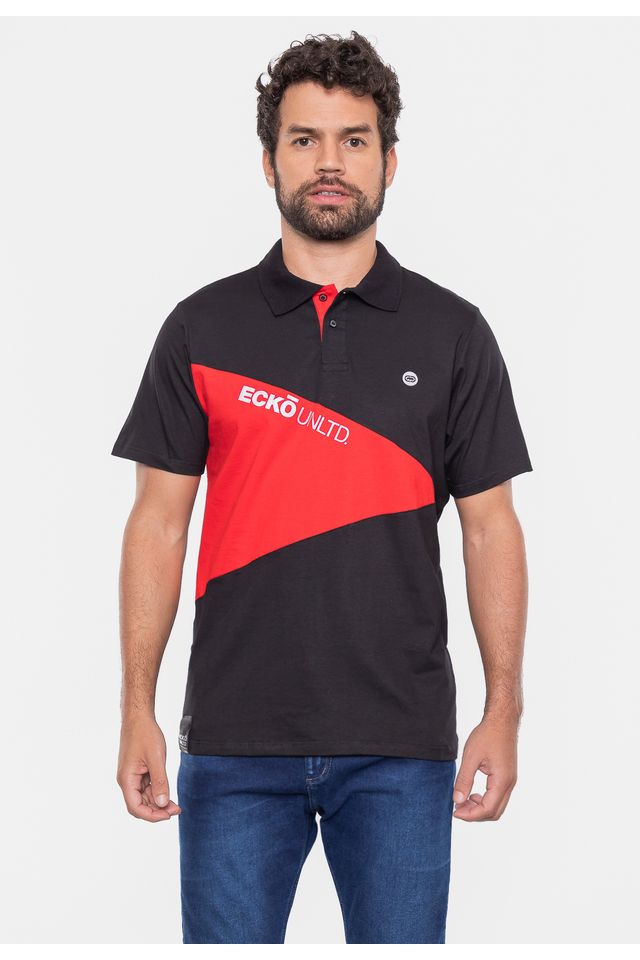 Camisa Polo Ecko Especial Preta