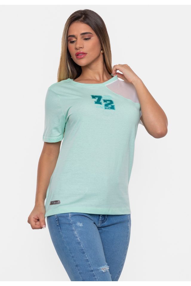 Camiseta Ecko Feminina Estampada Verde