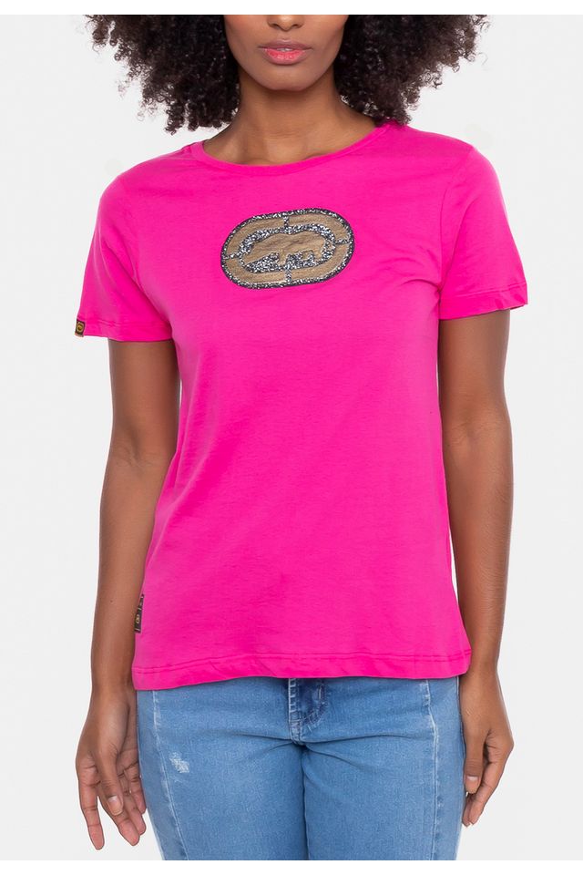 Camiseta Ecko Feminina Estampada Rosa Pink