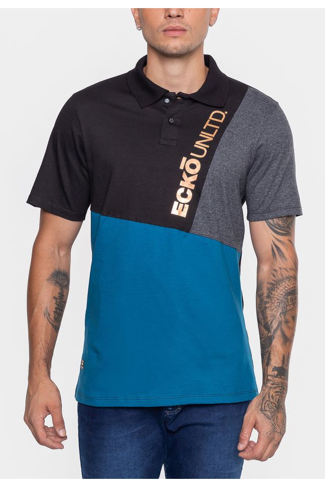 Camisa Polo Ecko Especial Azul