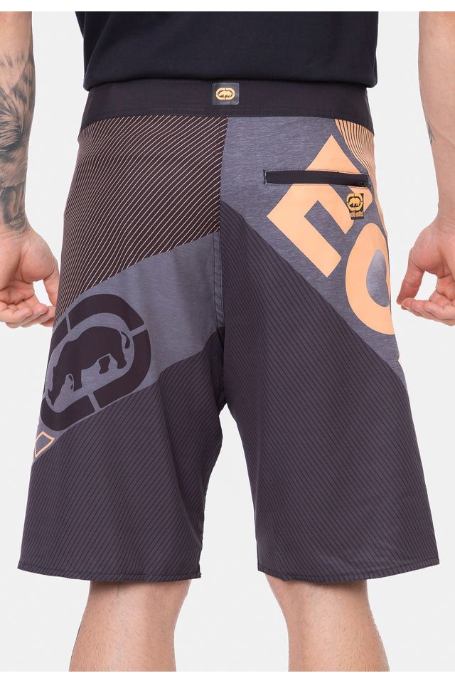 Boardshort Ecko Streets Preto e Laranja