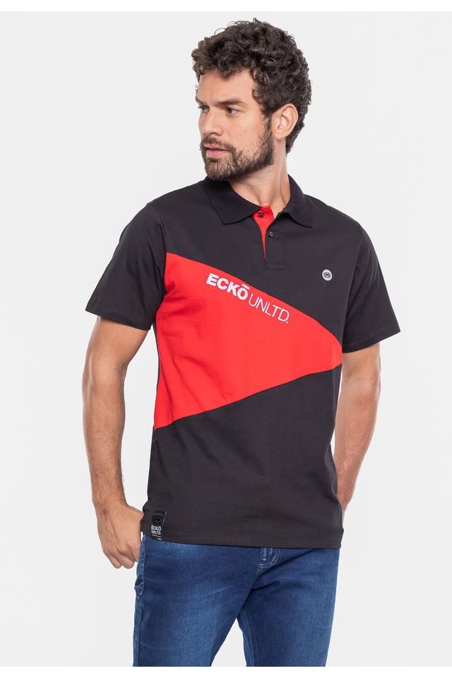 Camisa Polo Ecko Especial Preta