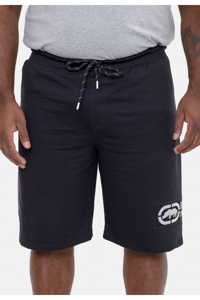 Bermuda Ecko Moletom Plus Size Zig Preta