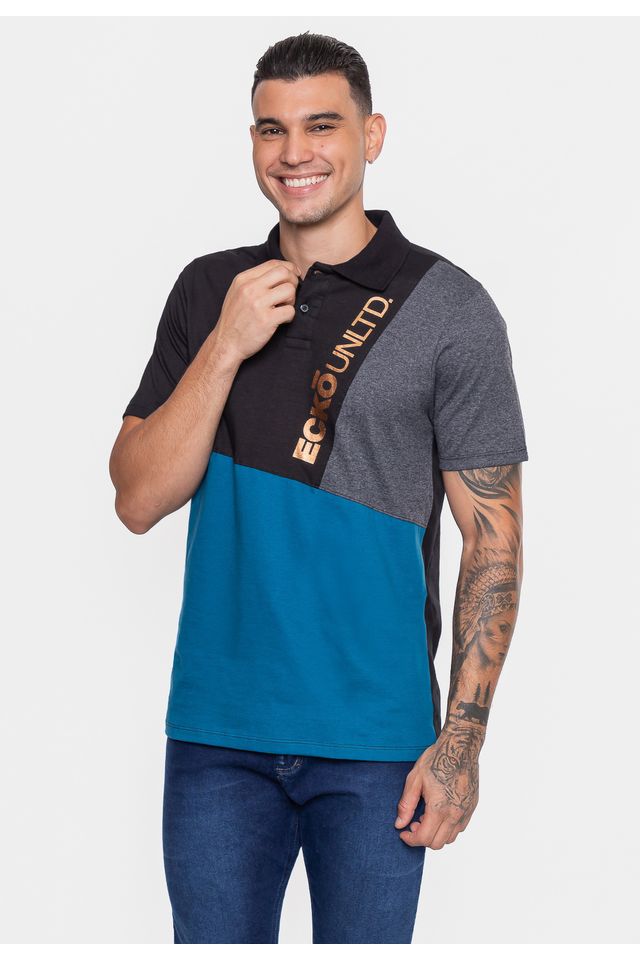 Camisa Polo Ecko Especial Azul