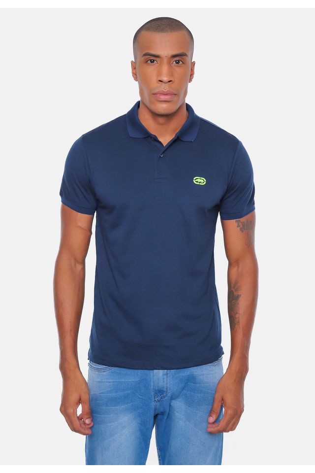 Camisa Polo Ecko Piquet Azul Marinho