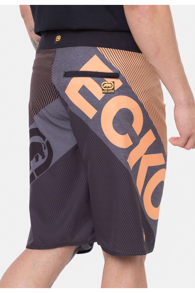 Boardshort Ecko Streets Preto e Laranja