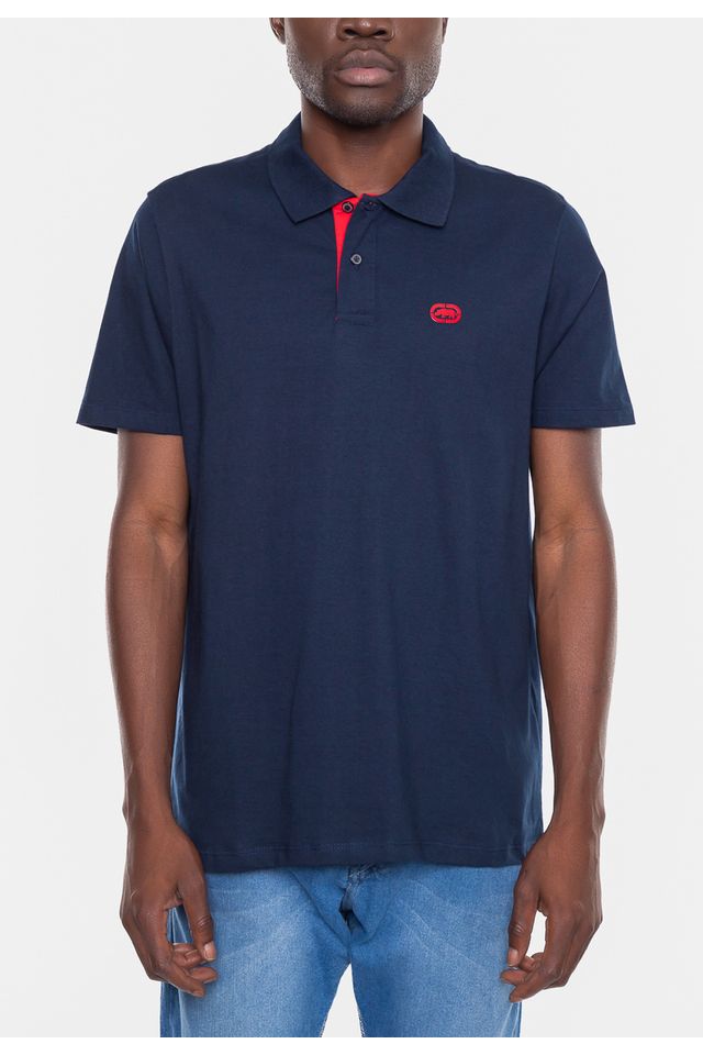 Camisa Polo Ecko Basica Azul Marinho