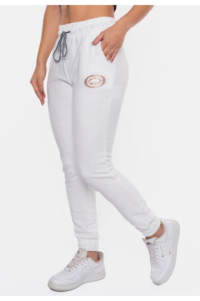 Calça Ecko Moletom Zip Off White