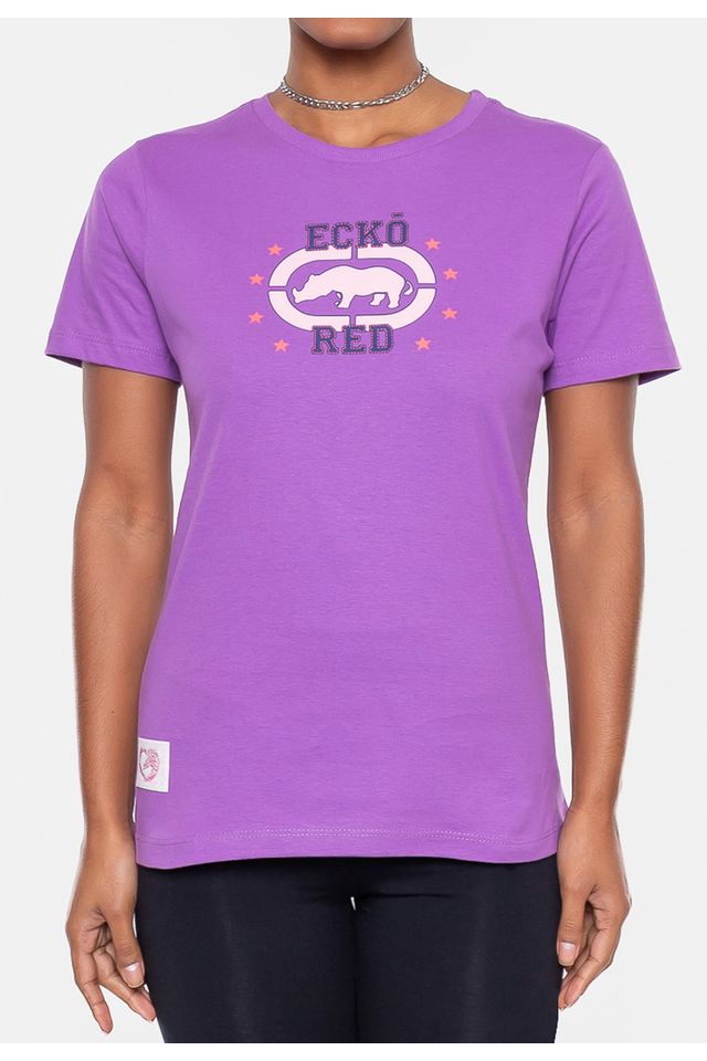 Camiseta Ecko Feminina Estampada Roxa