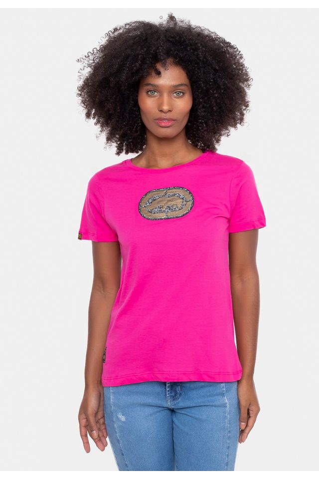 Camiseta Ecko Feminina Estampada Rosa Pink