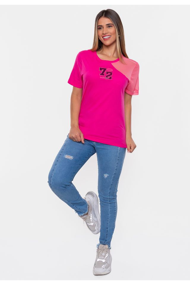 Camiseta Ecko Feminina Estampada Pink