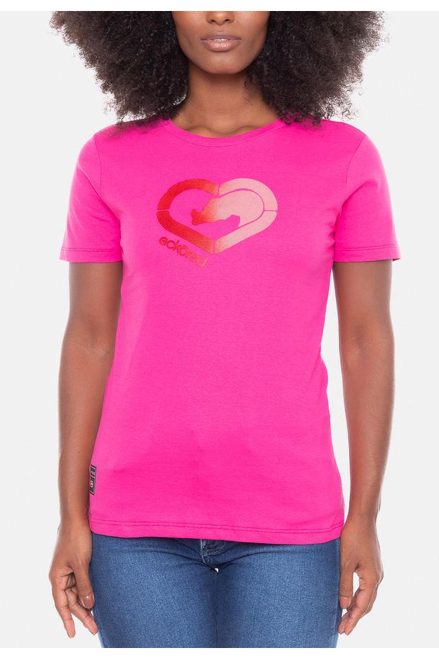 Camiseta Ecko Feminina Especial Heart Pink