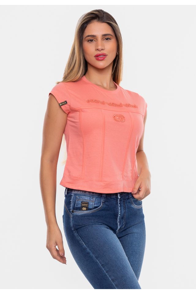 Camiseta Ecko Feminina Estampada Coral