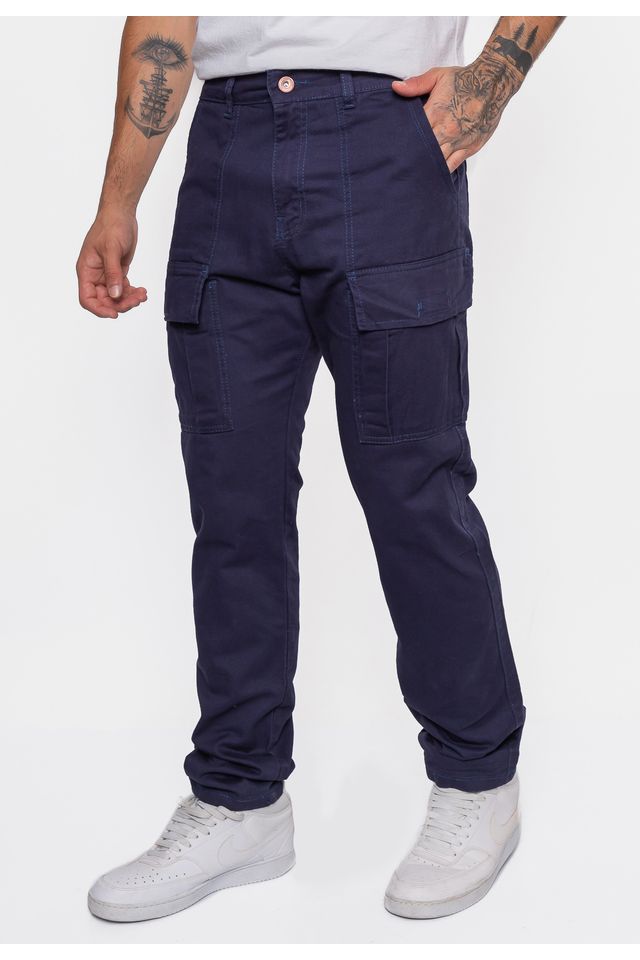 Calça Ecko Cargo Azul Marinho